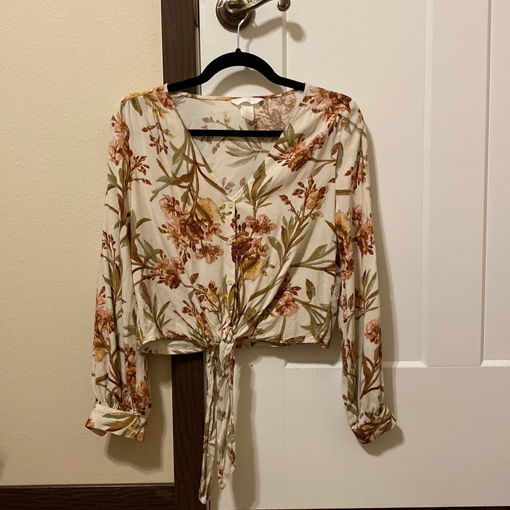 Floral Cropped H&M Shirt
